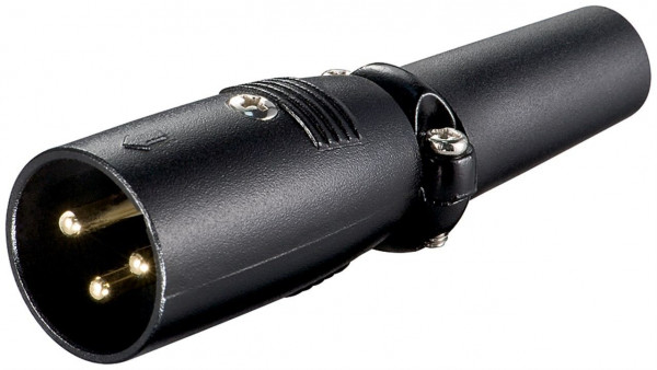 XLR Mikrofonstecker 3 Pol. vergoldet, Gehäuse schwarz